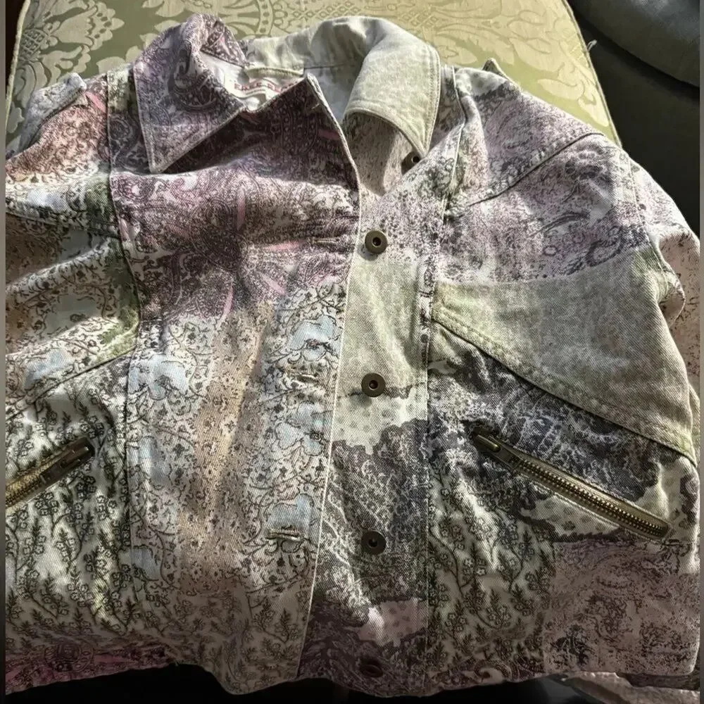 FREE PEOPLE Nadia Moto Jacket Multi Colored, Size XS, New without Tag MSRP $228 - Picture 4 of 4